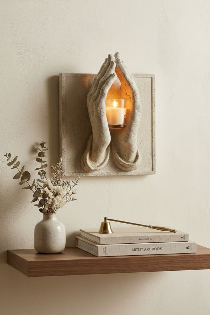 Cupped Hands Wall Sconce