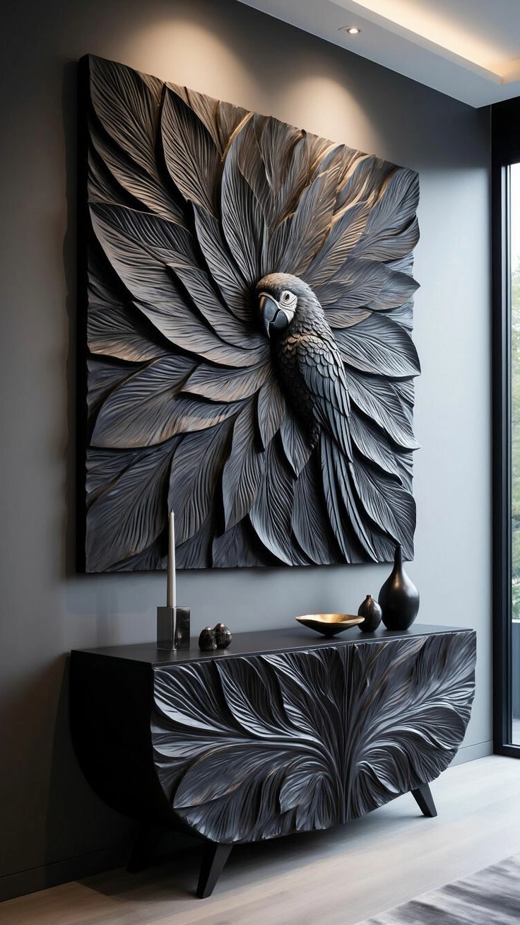 Macaw Feather Wall Panel
