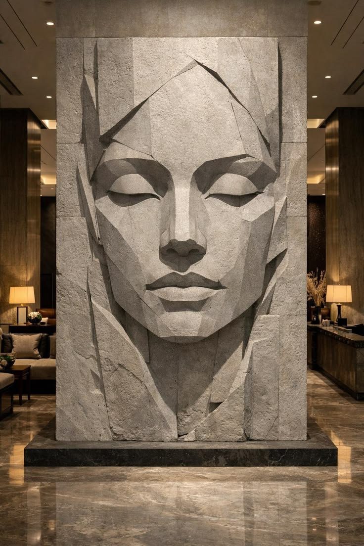 Faceted Stone Visage